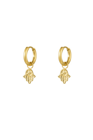 Earrings with charm - gold h5 
