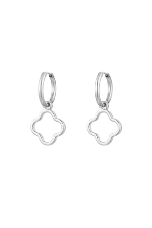 Earrings basic clover - silver h5 