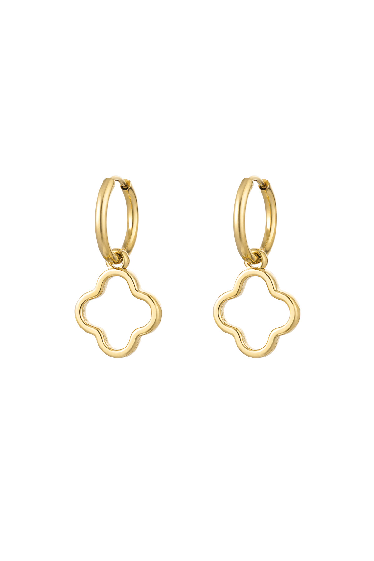 Earrings basic clover - gold h5 