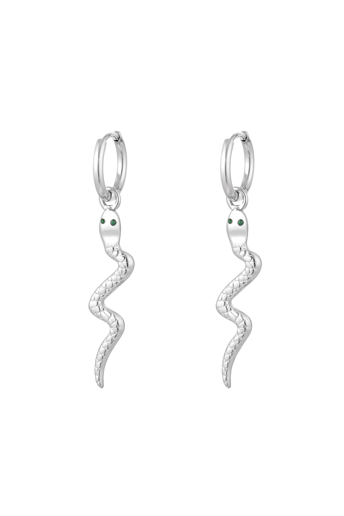 Pendientes charm serpiente - Color plata