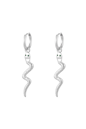 Earrings snake charm - silver h5 