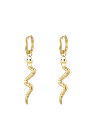 Earrings snake charm - gold h5 