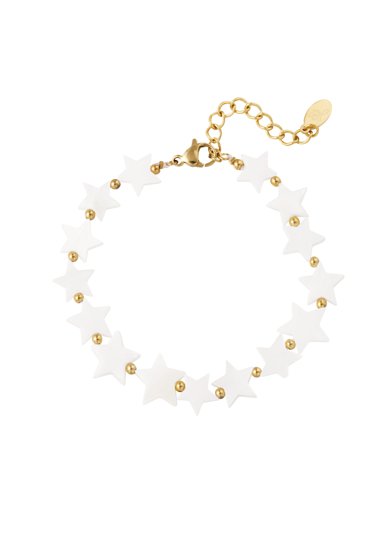 Bracelet mer pelle étoiles - or h5 