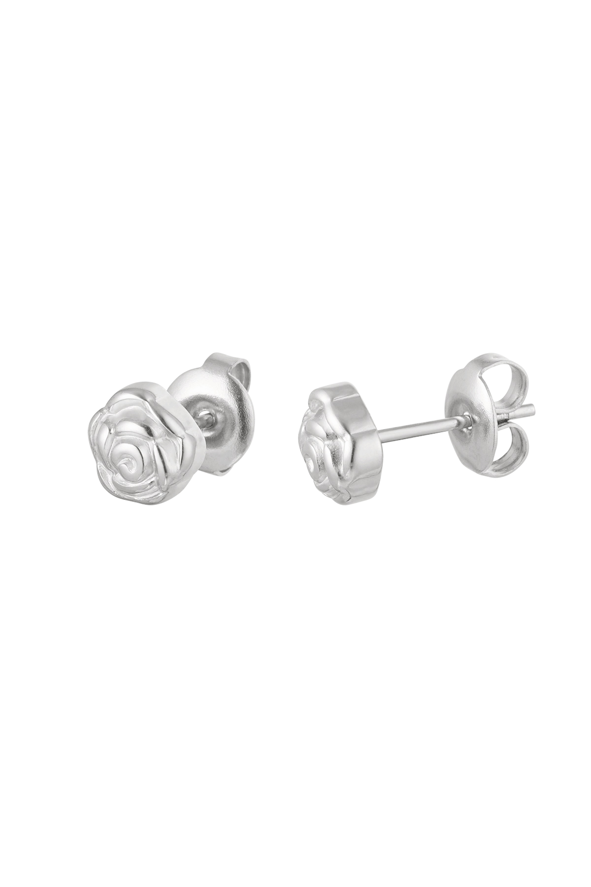 Ear studs rose - silver h5 