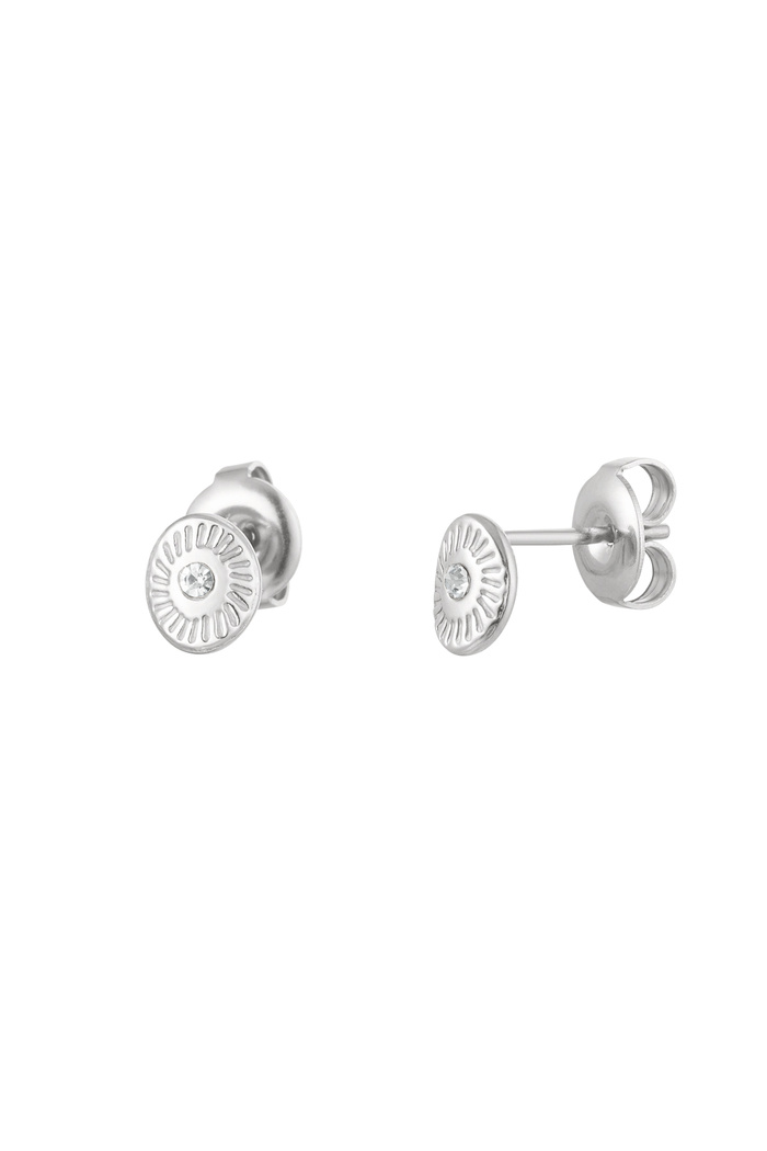 Ear studs round - silver 