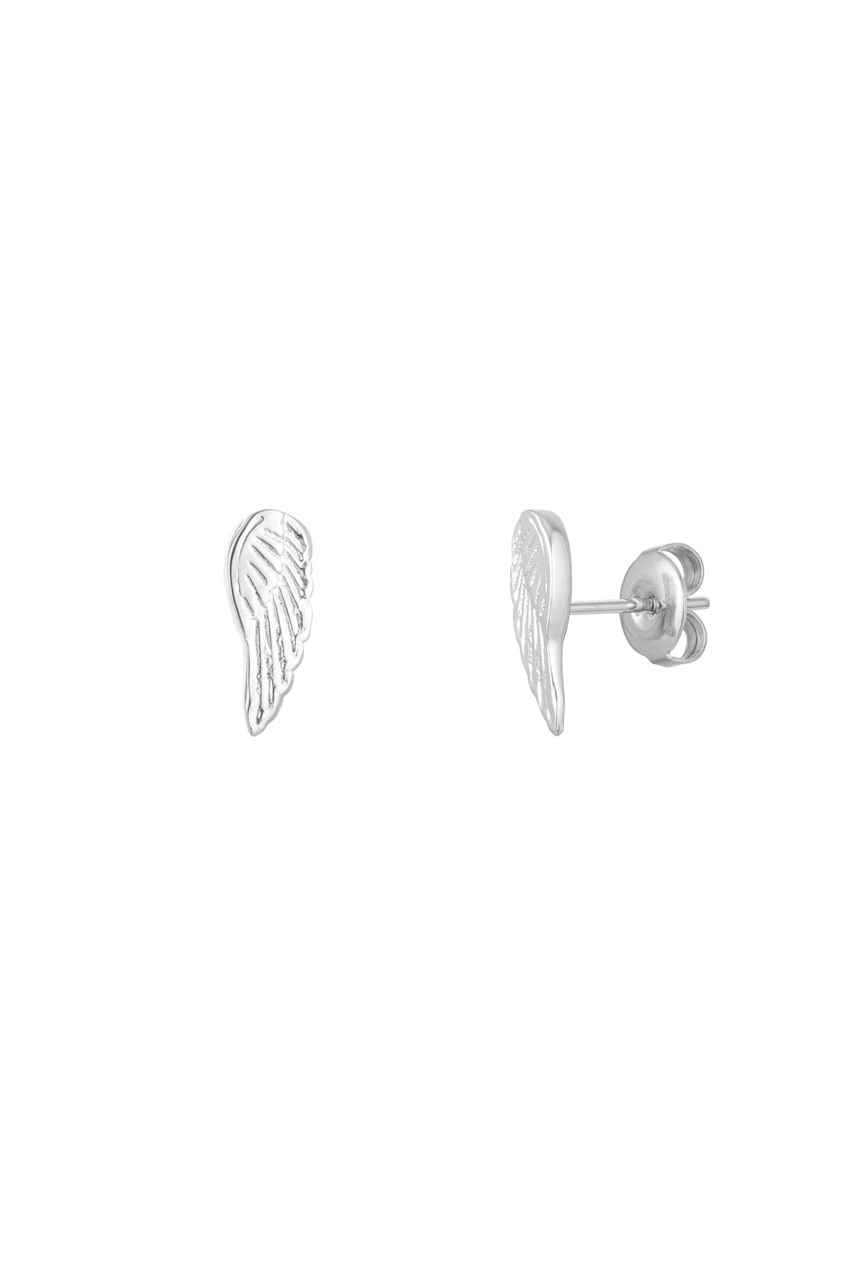 Wing stud earrings - silver Stainless Steel h5 