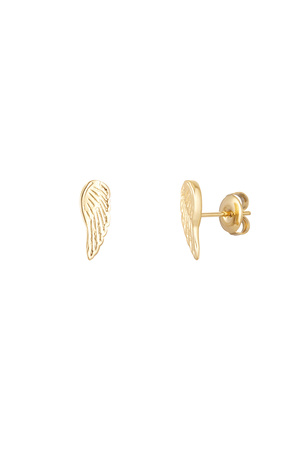 Wing stud earrings - gold Stainless Steel h5 