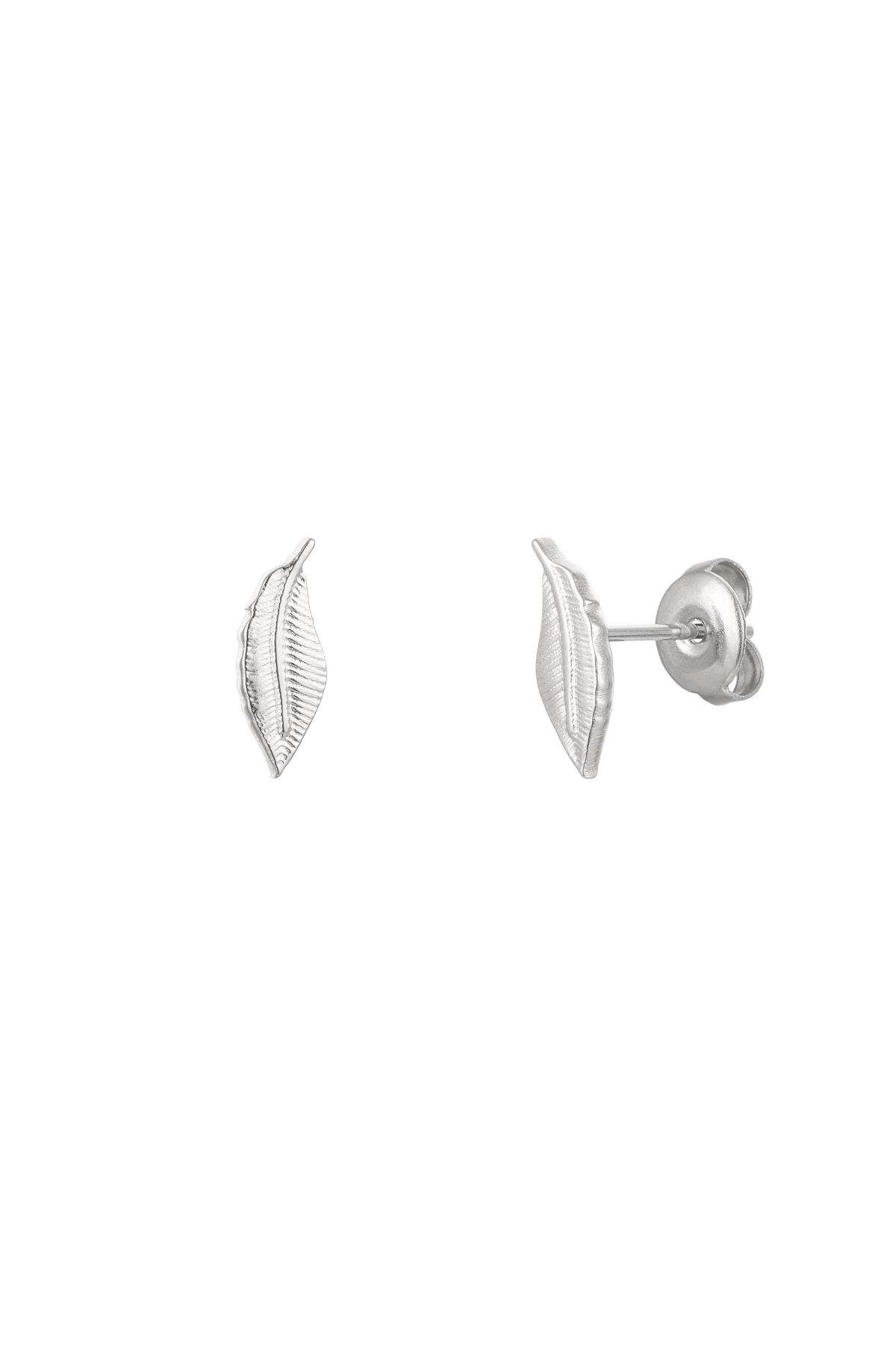 Ear plug feather - silver Stainless Steel h5 