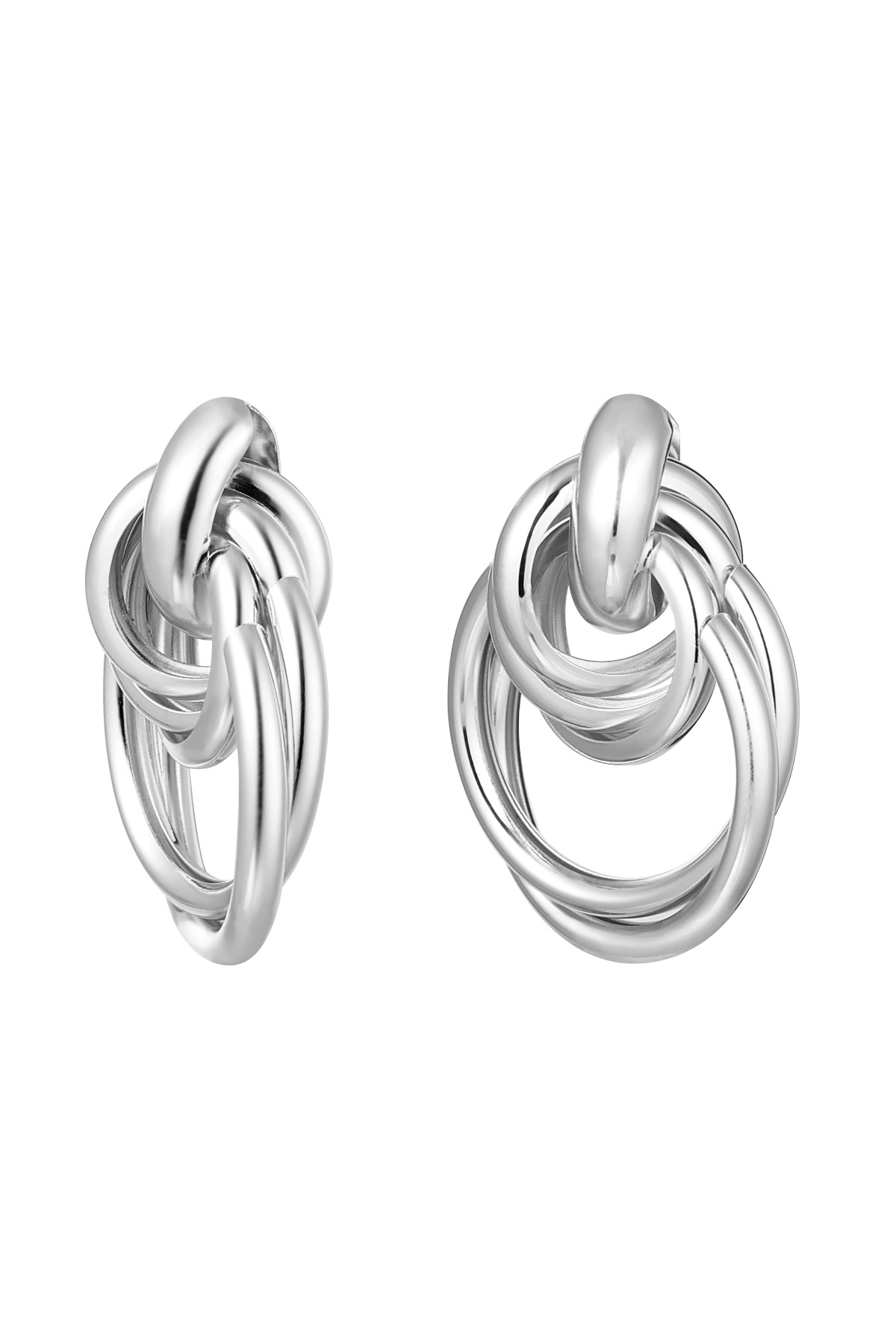 Boucles d'oreilles créoles différentes - Métal argenté h5 