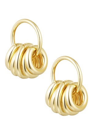 Oorbellen meerdere ringen - goud h5 