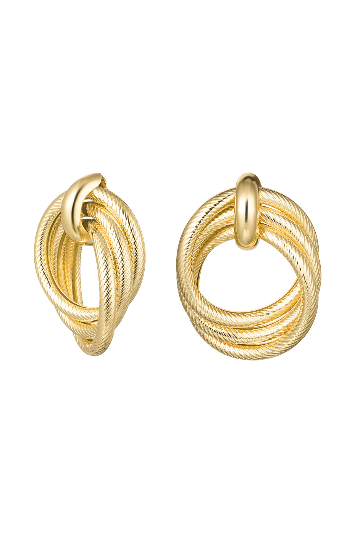 Statement Earrings Curves with print - Gold h5 