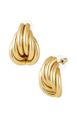 Earrings playful shape - gold h5 
