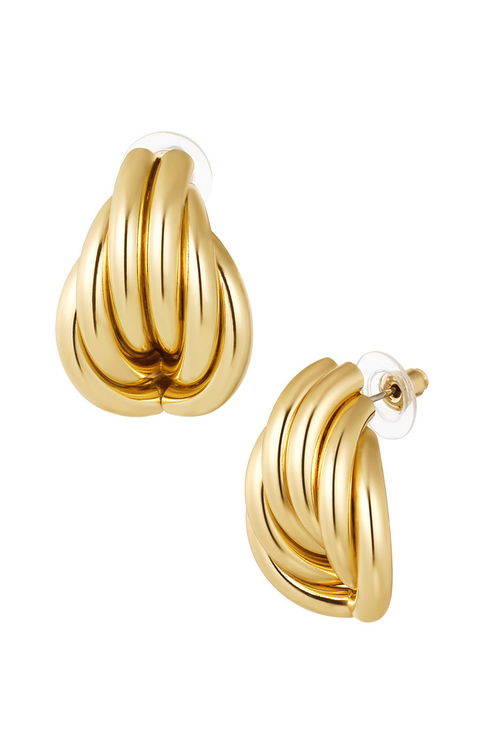 Earrings playful shape - gold 