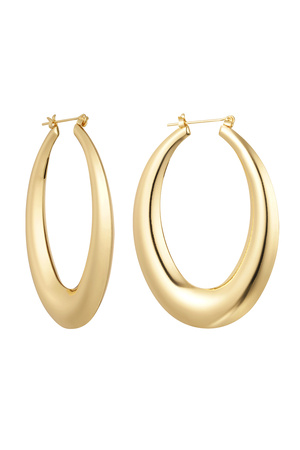 Earrings elongated hoops - gold h5 