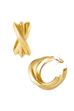 Earrings twisted - gold h5 