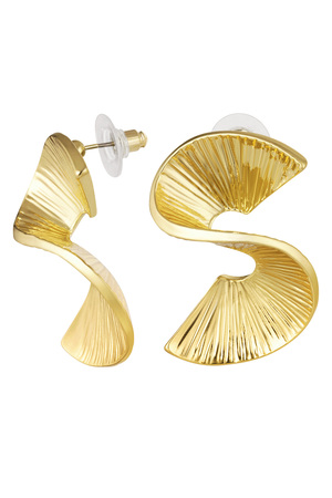 Earrings S-shape - gold h5 