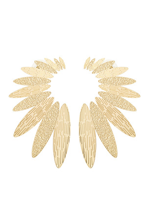 Statement earrings studs half flower - gold Copper h5 