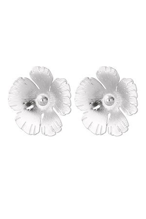 Boucles d'oreilles puces fleur - Alliage d'argent h5 