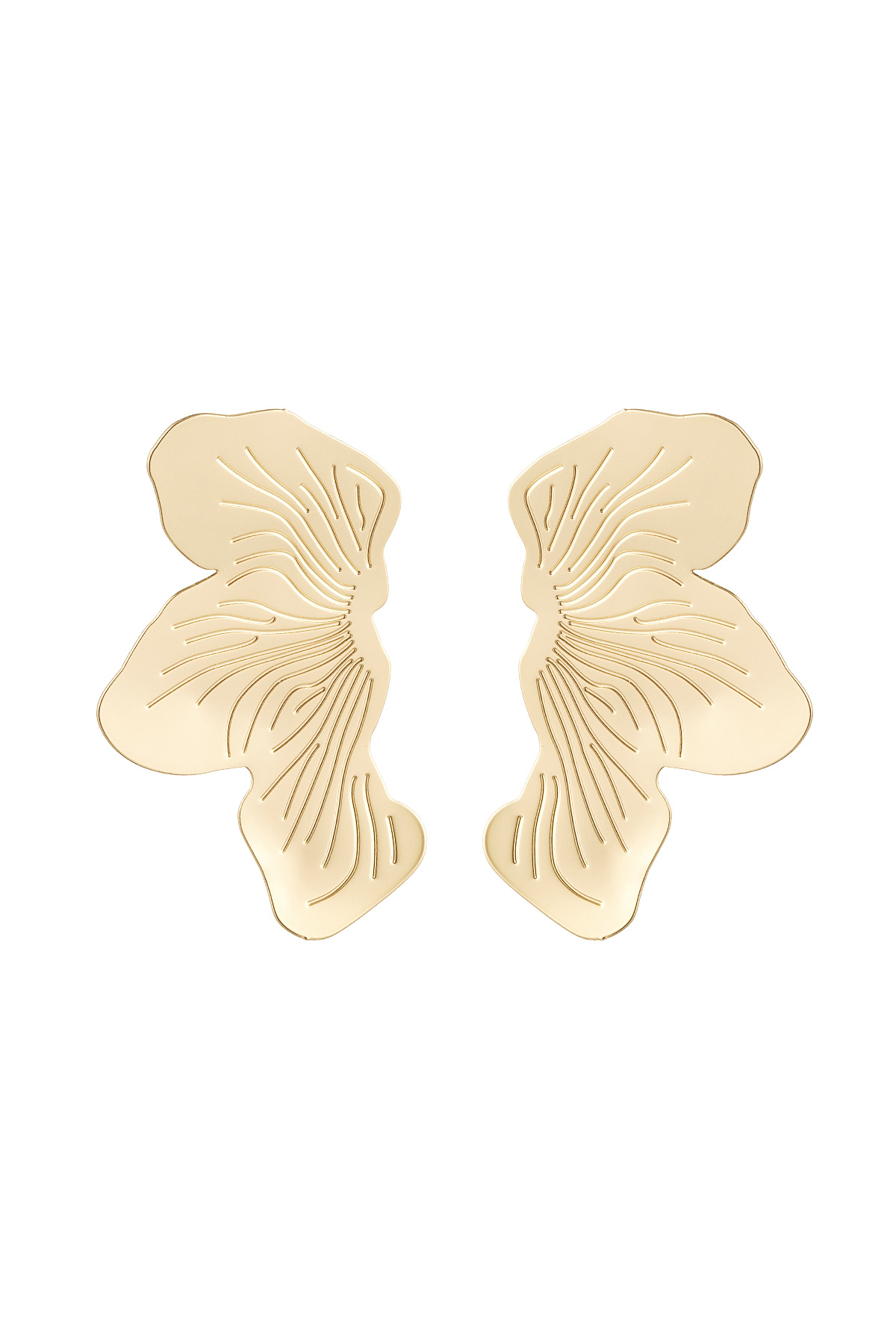 Oorbellensteker vlinder look - goud Koper