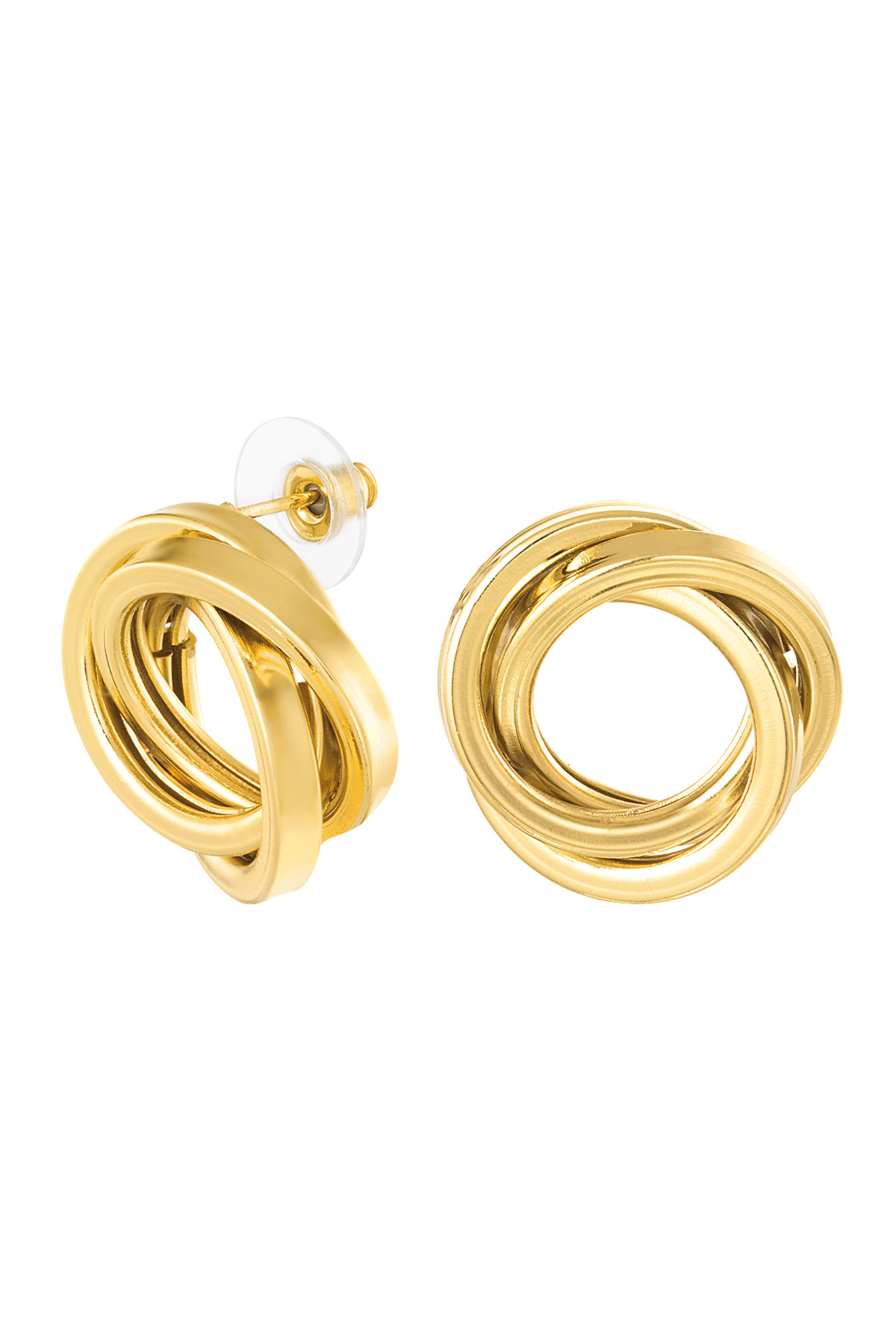 Oorbellen triple ring - goud h5 