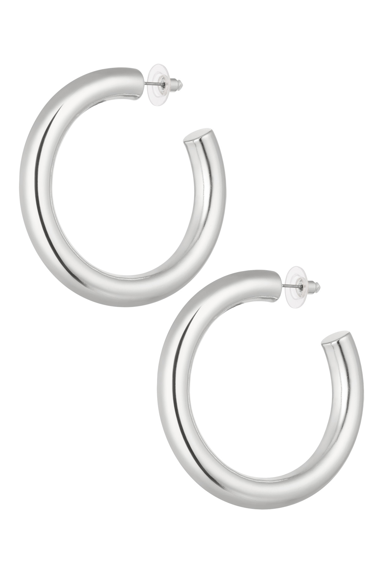Orecchini anelli classici - argento h5 