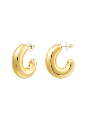 Earrings half turn - gold h5 