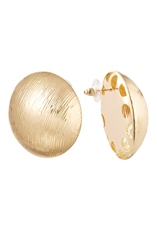 Earrings dome structure - gold Metal