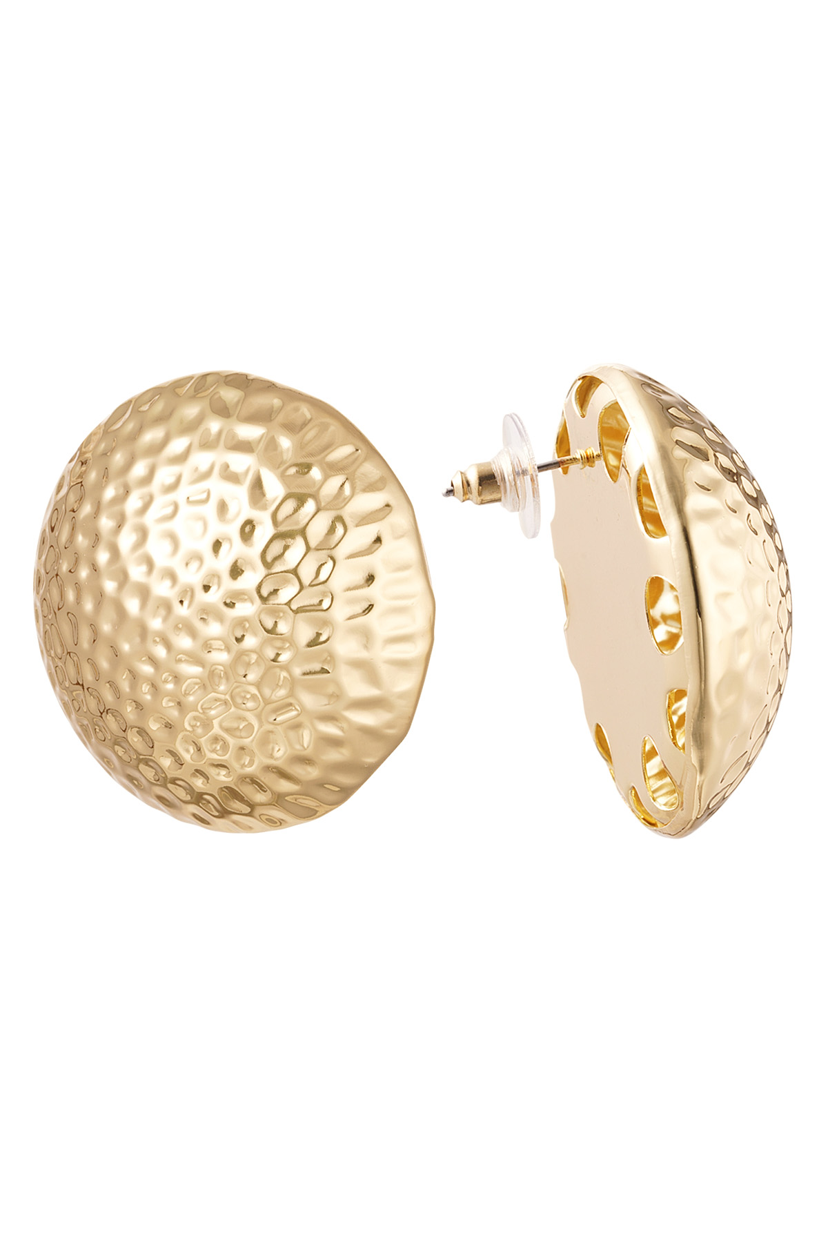 Earrings statement dome - Gold Color Metal 2