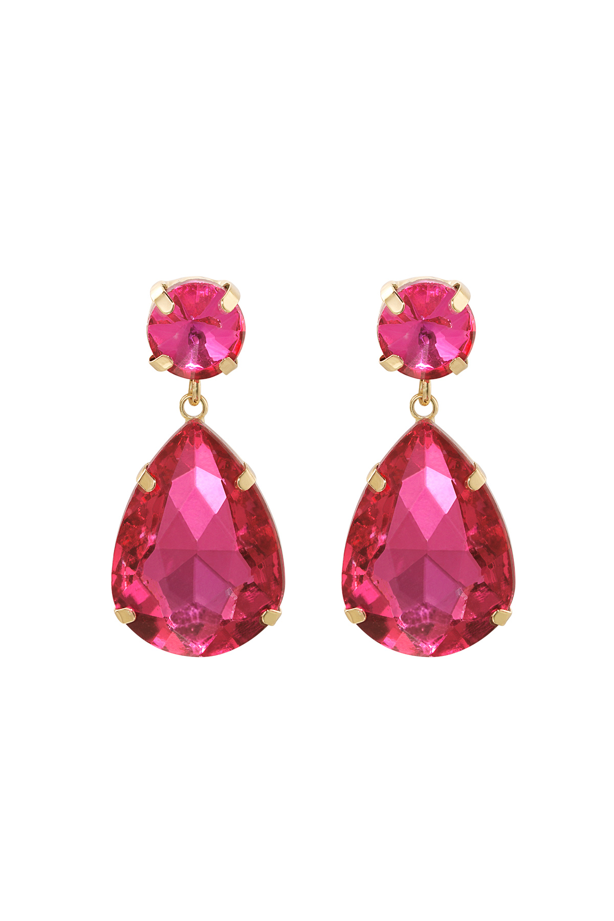 Earrings glass bead drop - pink 