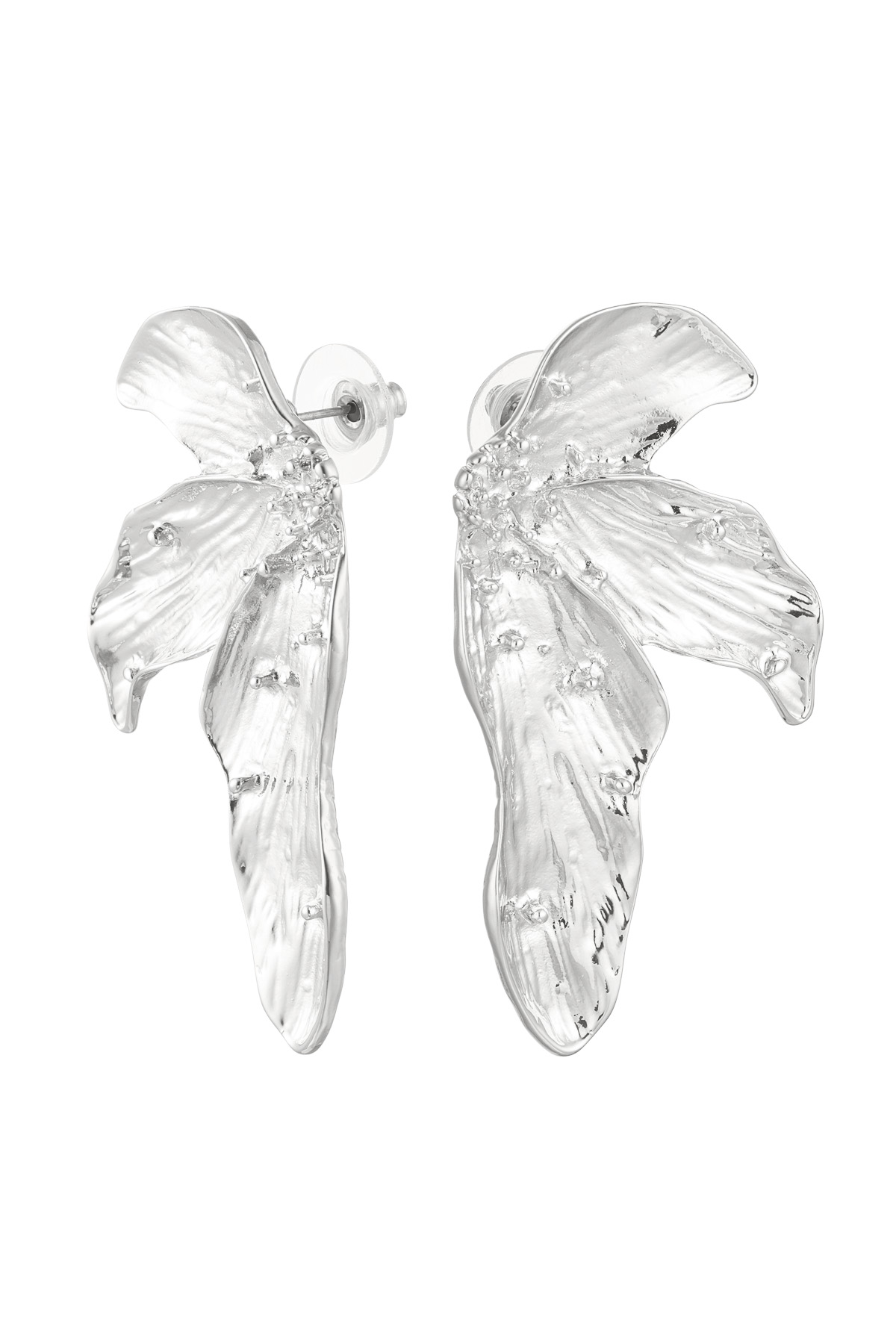 Earrings asymmetrical look - silver color Alloy h5 