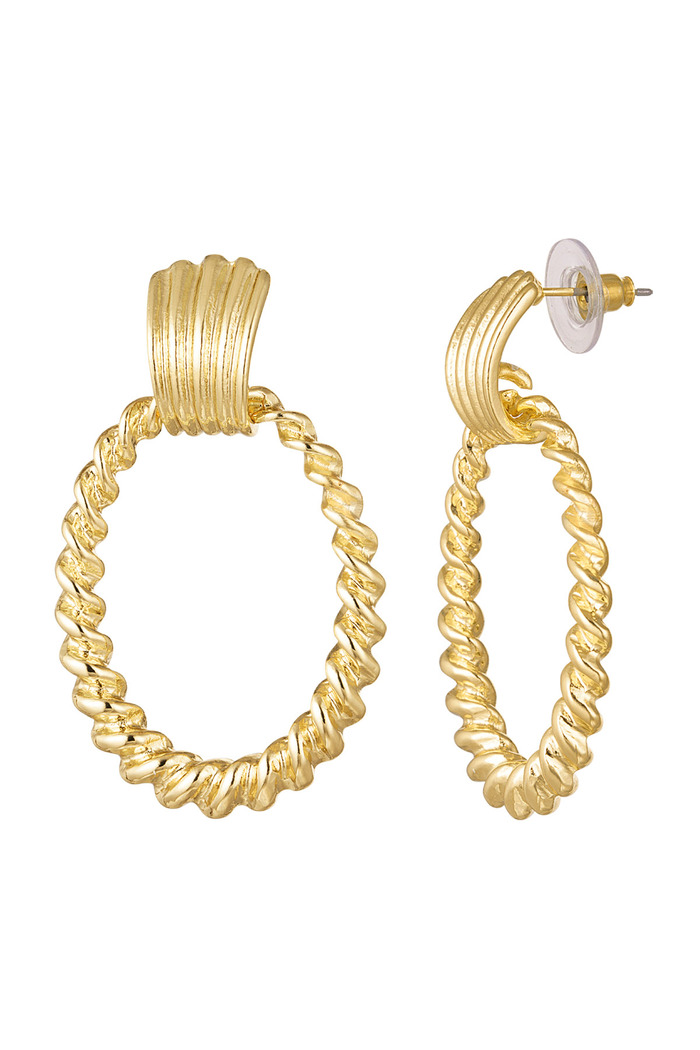 Earrings curled - gold Alloy 
