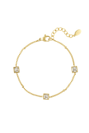 Subtle bracelet with stone - gold h5 