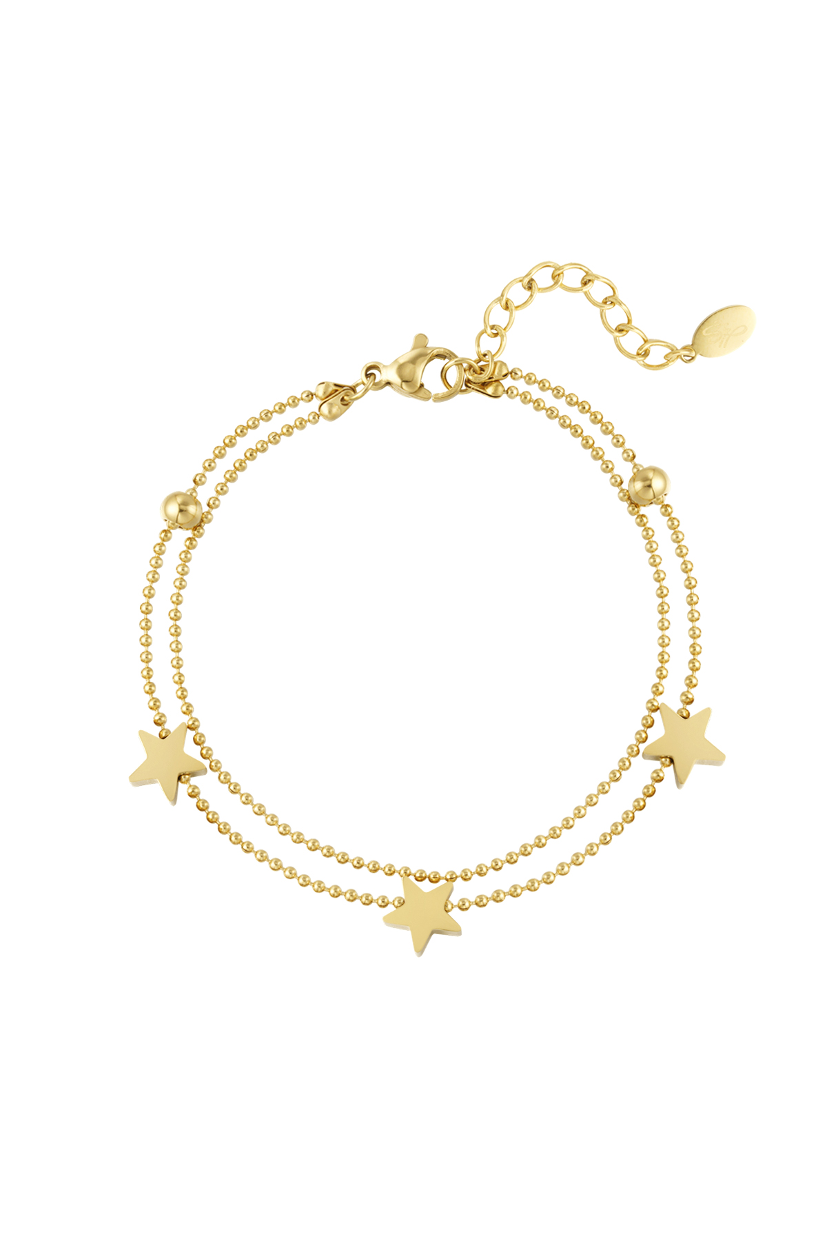 Doppeltes Armband Sterne - Goldfarbe