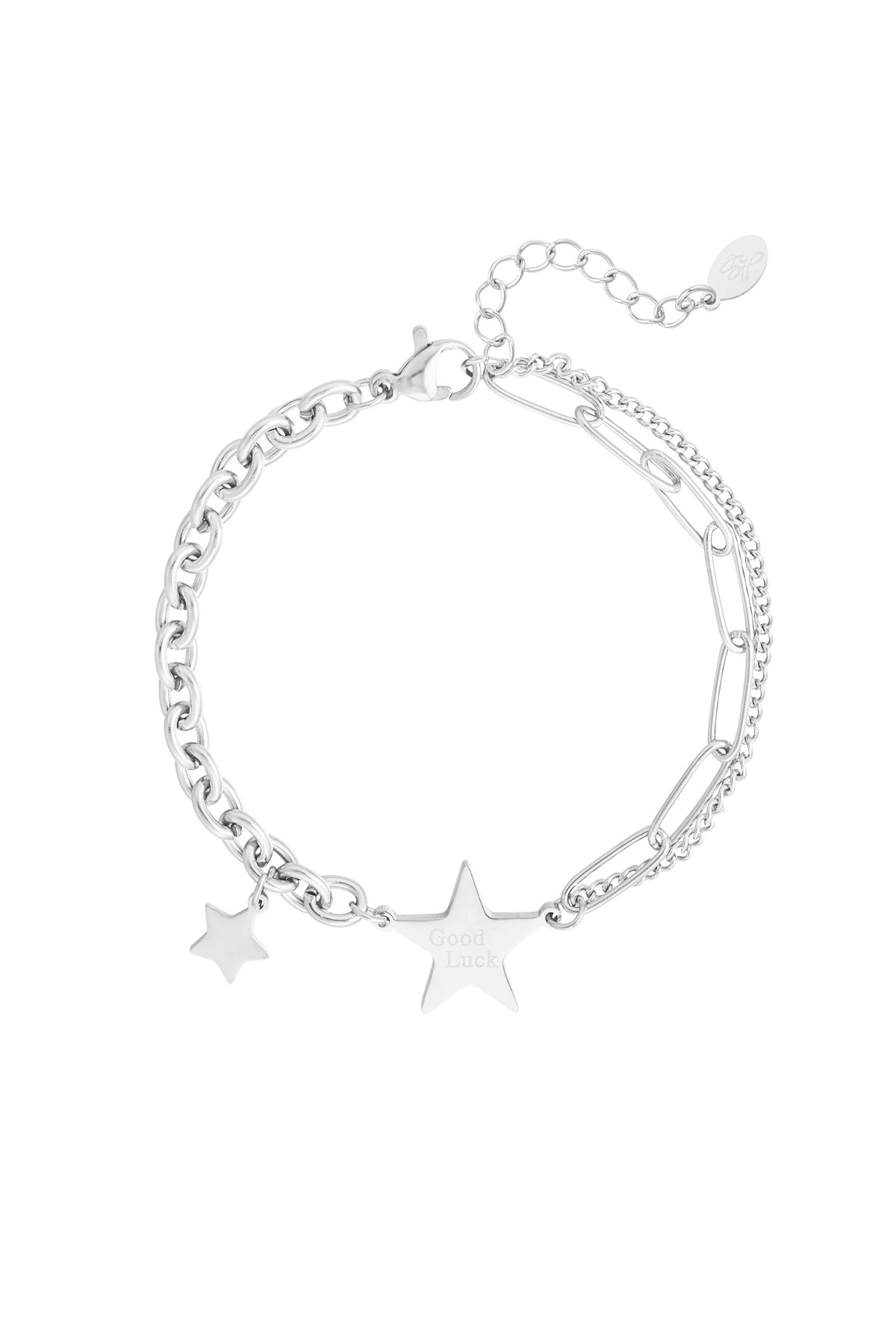 Pulsera de eslabones estrellas - plata h5 