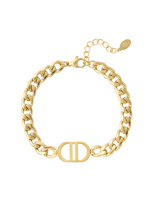 Bracelet lien avec logo - doré h5 