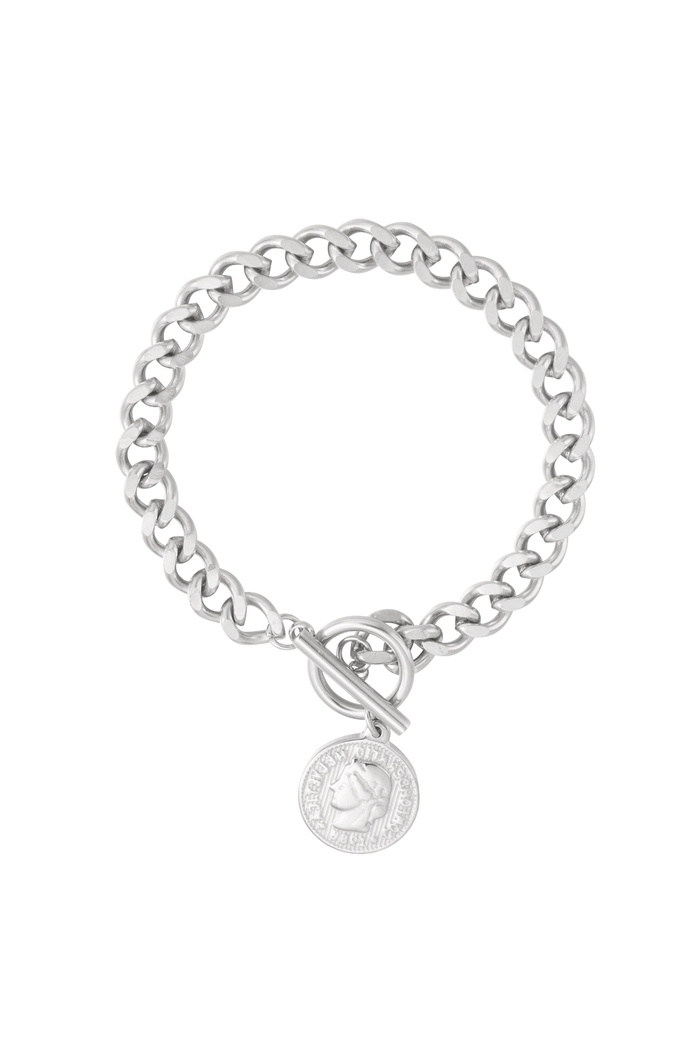 Link bracelet coin - silver 
