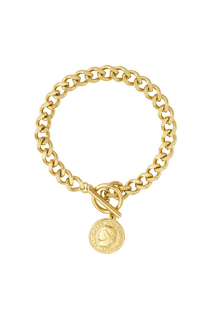 Link bracelet coin - gold h5 