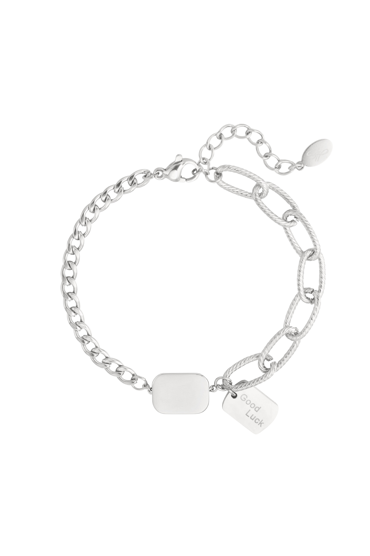 Bracelet maillon porte-bonheur - Couleur argent