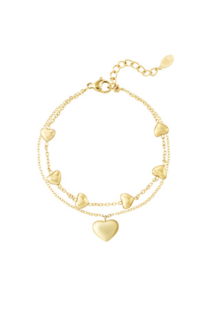 Double bracelet heart - gold h5 