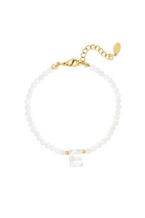 Bracelet letter E shell - gold h5 