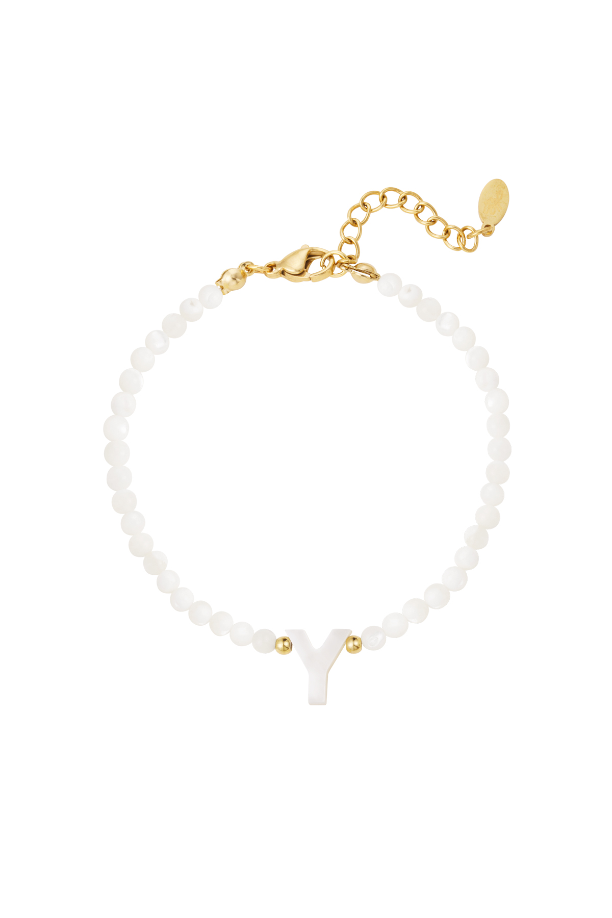 Bracelet letter Y shell - gold h5 