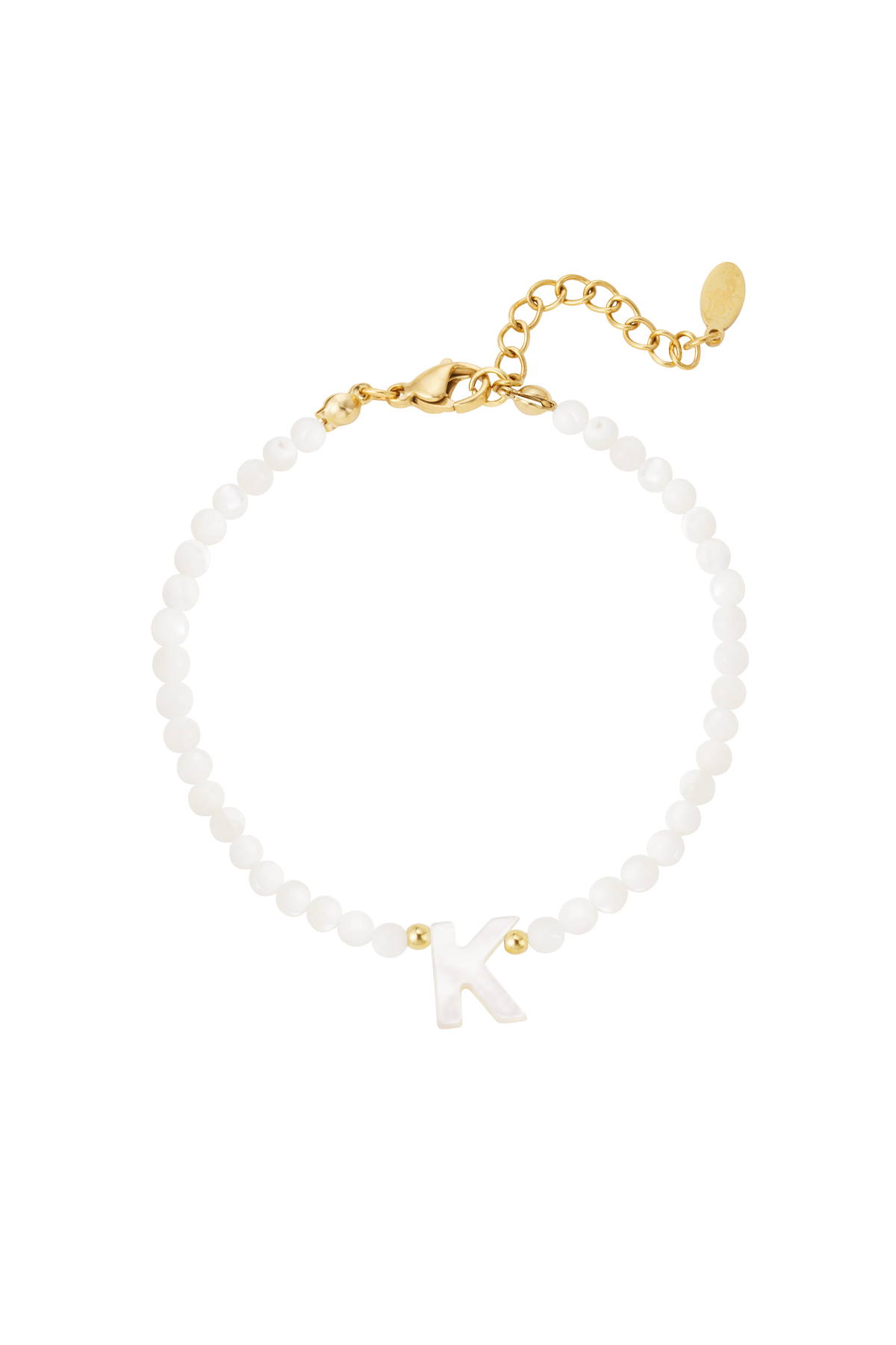 Bracelet letter K shell - gold h5 