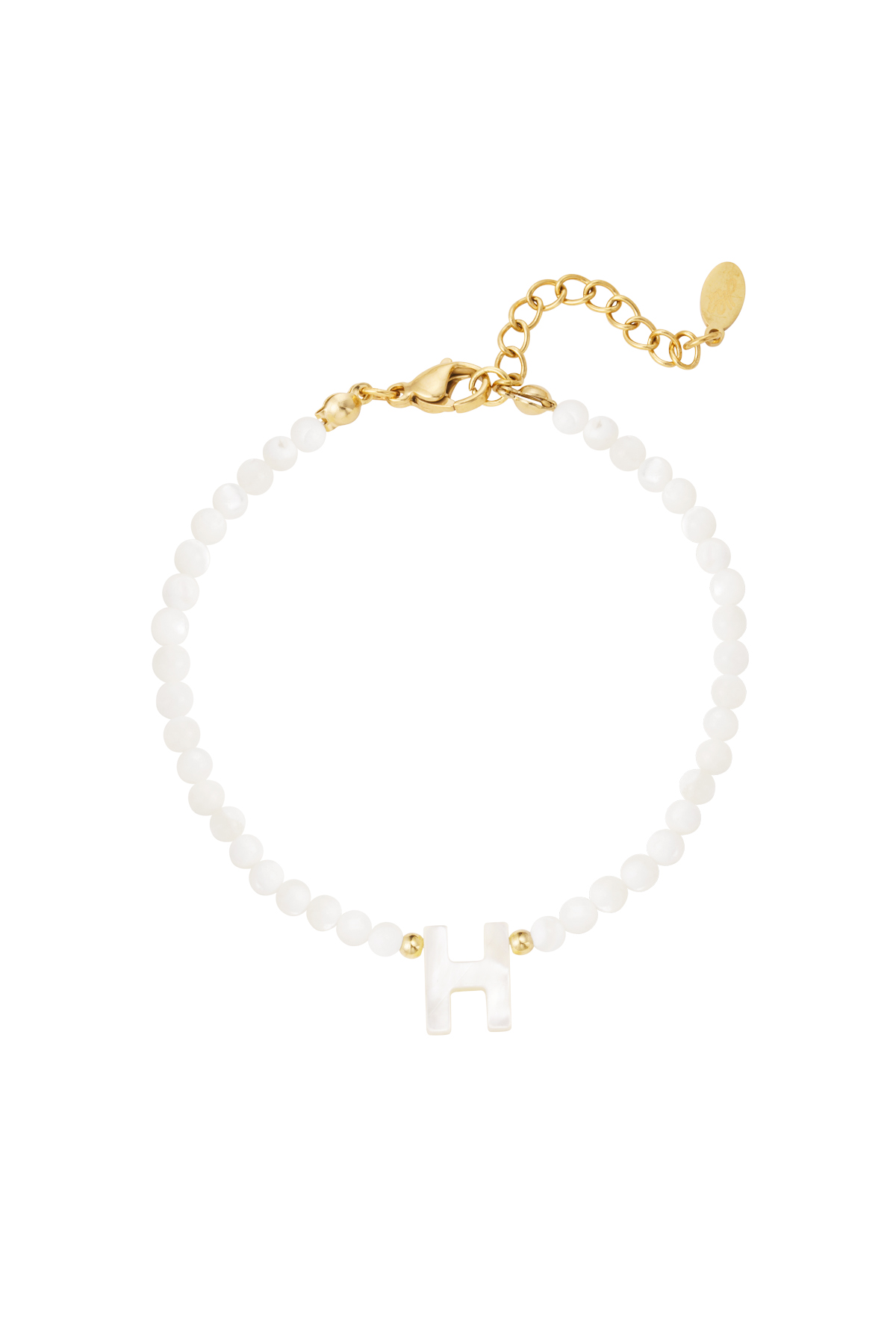 Bracciale lettera H conchiglia - oro h5 