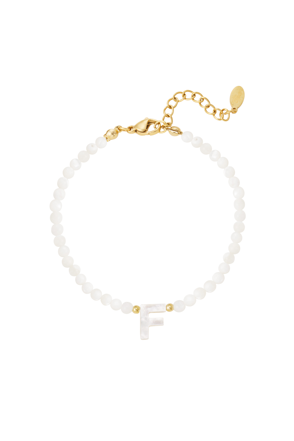 Bracelet letter F shell - gold h5 