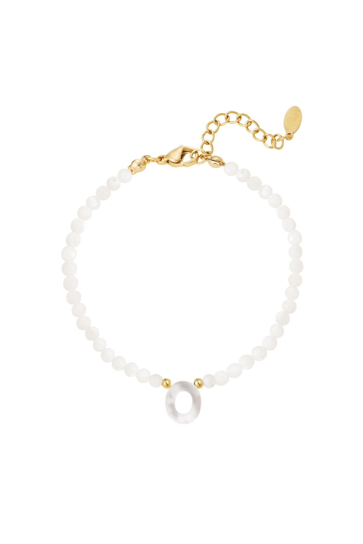 Bracelet letter O shell - gold h5 