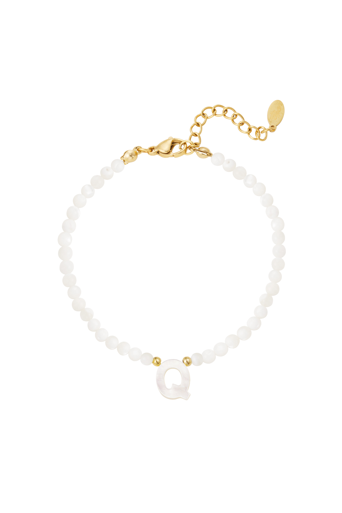 Bracciale lettera Q conchiglia - oro h5 