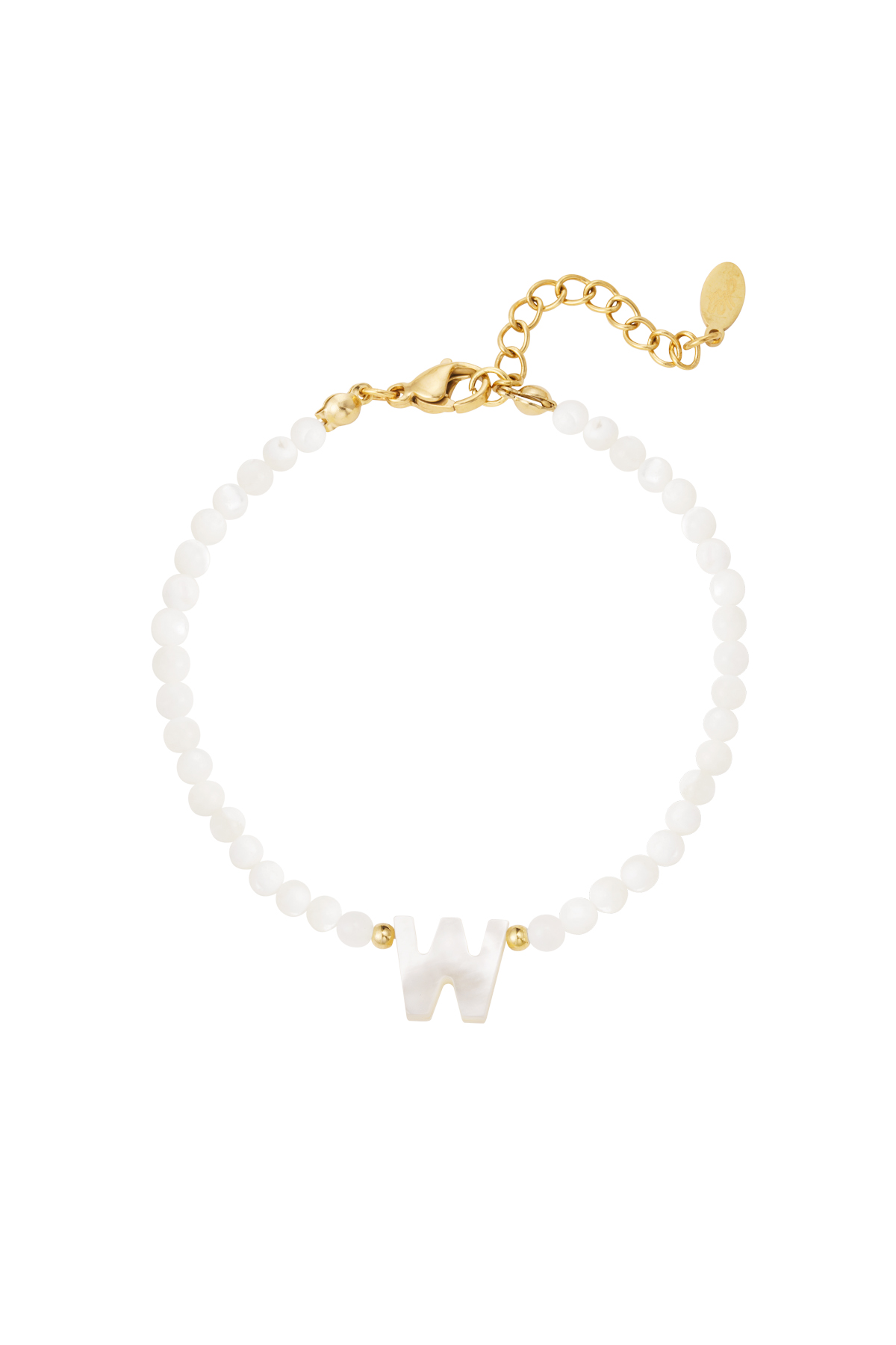 Bracelet letter W shell - gold h5 