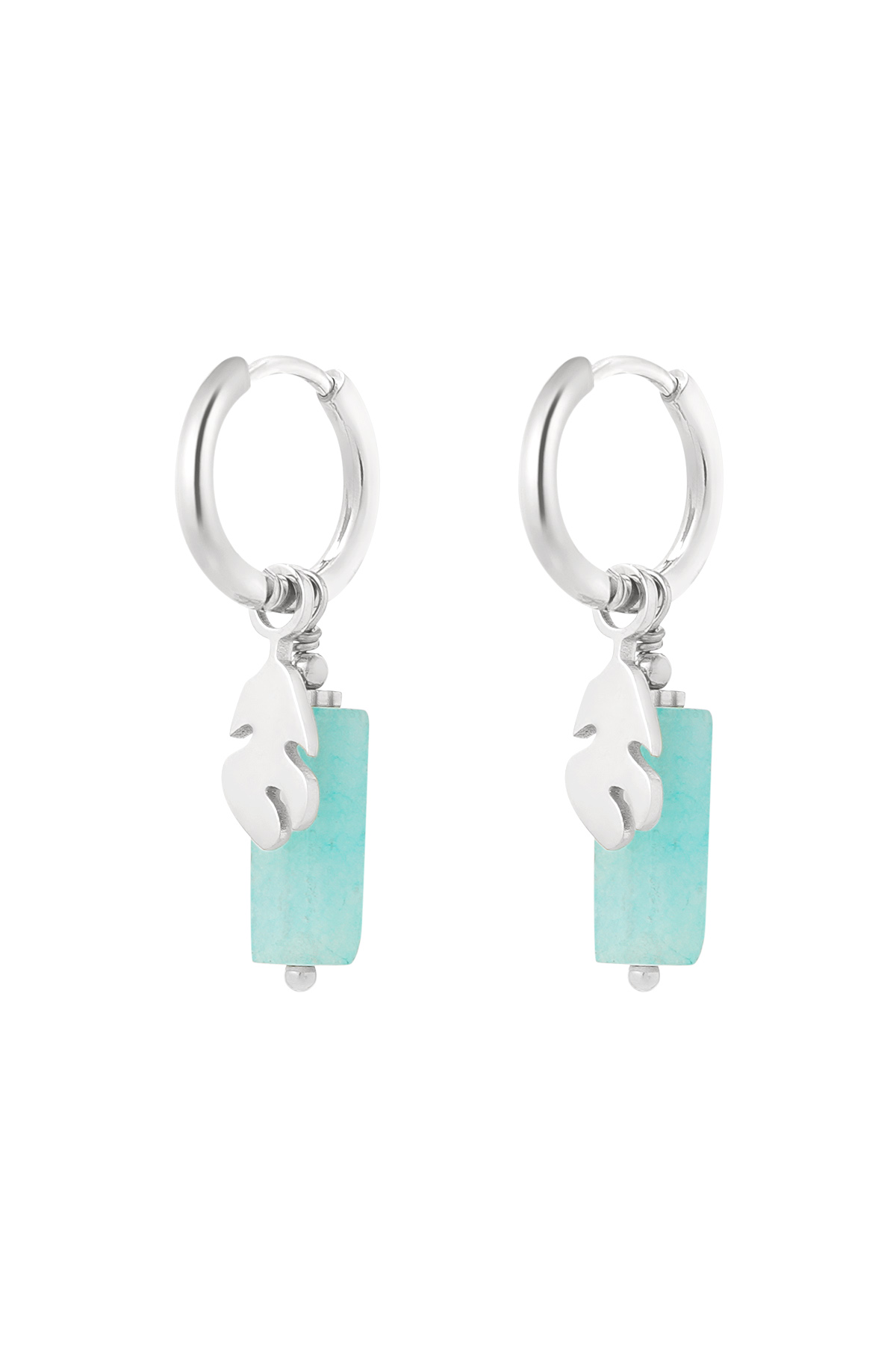 Earring blue with silver detail - silver h5 