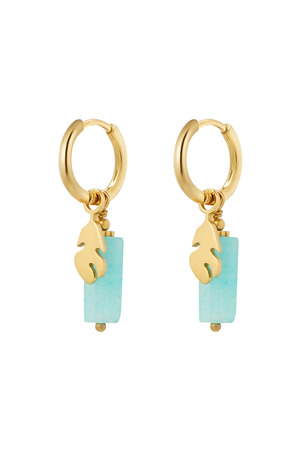 Earring blue with gold detail - gold h5 