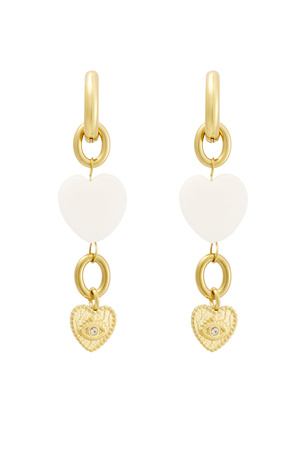 Earrings different hearts - gold h5 